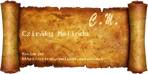 Cziráky Melinda névjegykártya